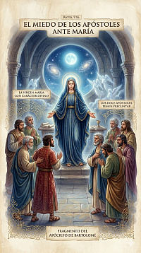 La virgen María y los apóstoles
