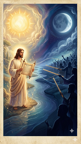 Jesús siendo señalado por los dormidos